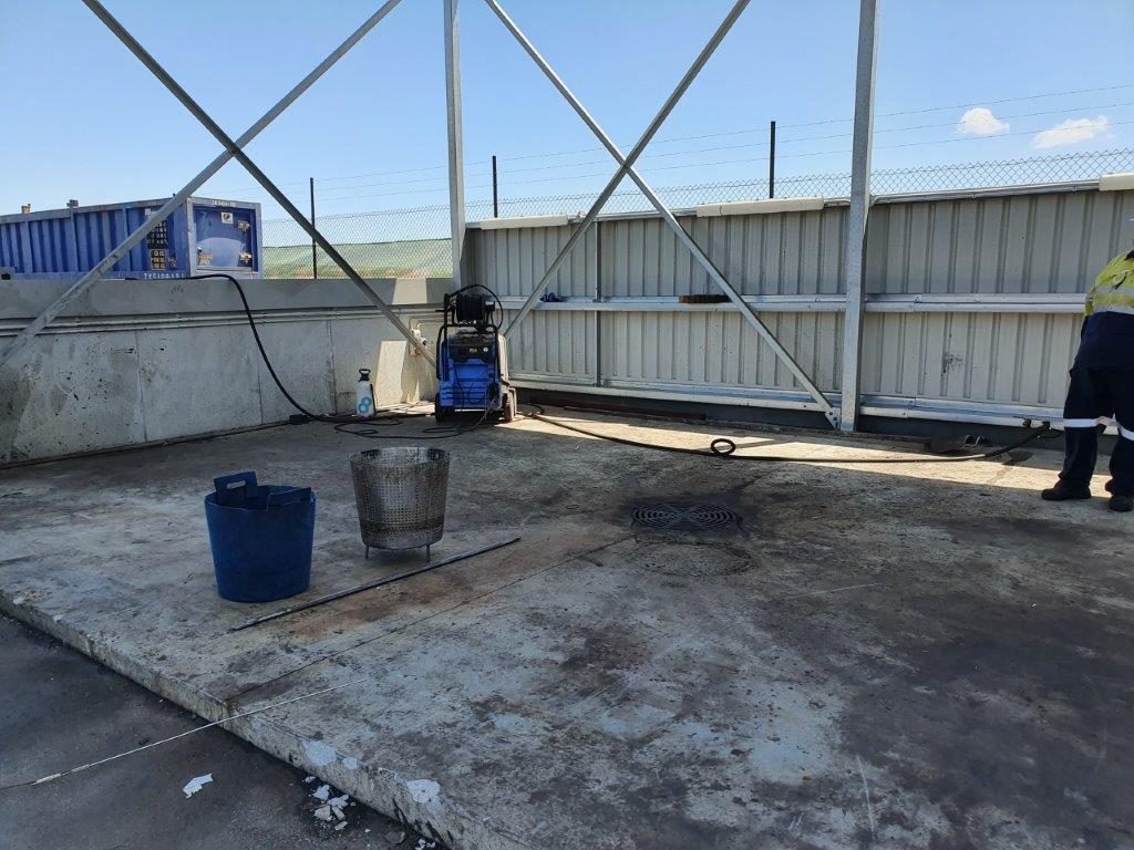 Worker at decommissioning site